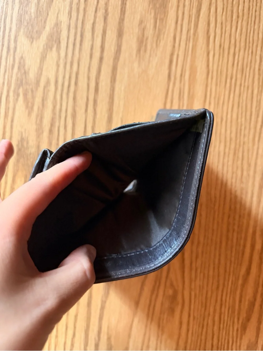 Coach Dark Brown Leather Wallet with Gold Buckle